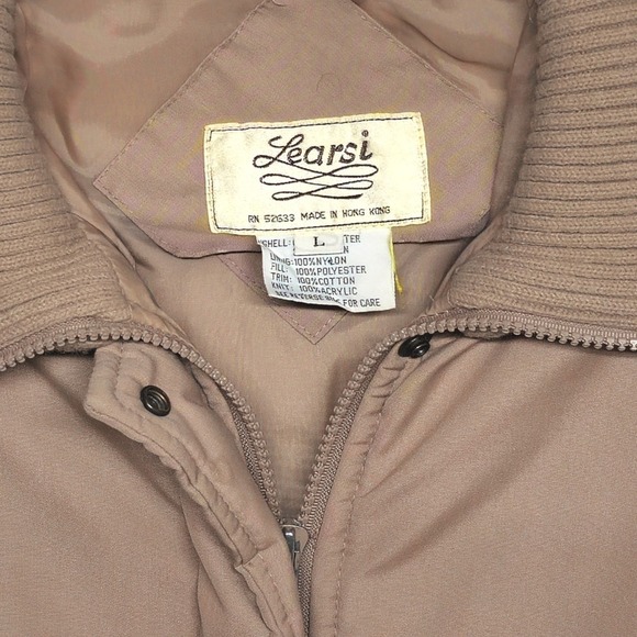 Vintage Learsi Tan Corduroy Accent Puffer Jacket Size L - Picture 2 of 3